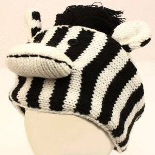 Adjustable Winter Lined Headband Headwrap Ski 3D Animal Knit Cat Black 