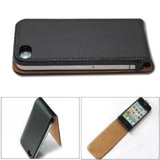   Leather Case Cover for Apple Iphone 4 4g 4s At&t and Verizon Black