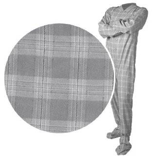 Big Feet PJs Gray Plaid Flannel Pajamas for Men and Women