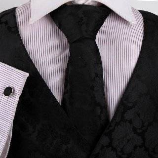 Mens Designer Black pattern Tuxedo for men Vest Set Match Necktie 
