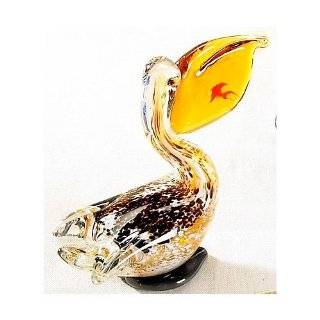  Glass Pelican with Amber Beak   Beautiful