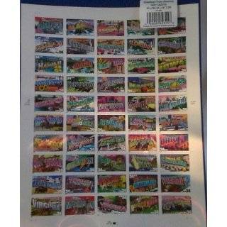 Greetings From America State Stamps Sheet