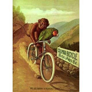  MONKEY PARROT RIDING A COLUMBIA BICYCLE BIKE CYCLES LARGE 