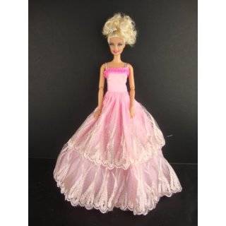  Blue Gown Made with Eyelet Lace Made to Fit the Barbie 