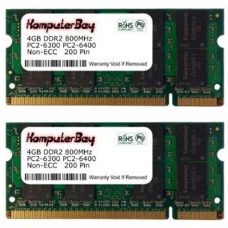   GB (2 x 4GB) PC2 6400 DDR2 800 SoDIMM Dual Channel Laptop Memory Kit