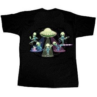 Aliens Got Talent Glow in The Dark UFO Lovers Black T Shirt