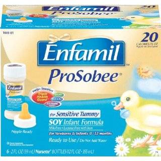 Enfamil Prosobee for Sensitive Tummy, Infant Formula Nursette Bottles 