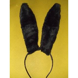  New 9.5 Black Satin Easter Bunny Rabbit Costume Ears 
