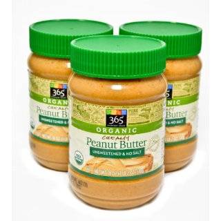 365 Organic Creamy Peanut Butter (Pack of 3   1lb Jars)