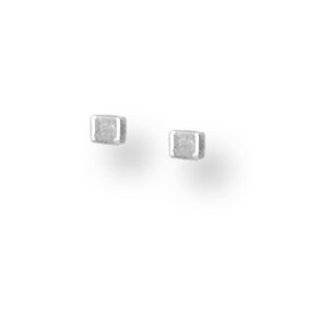  Sterling Silver .925 6mm Square Cube Stud Earrings 