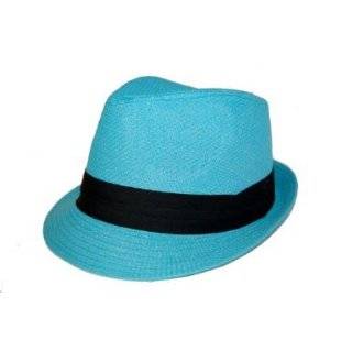   Cuban Style Fedora Fashion Cap Hat   (5 Colors Available) (Light Blue