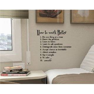How to work better. Vinyl wall art Inspirational quotes and saying 