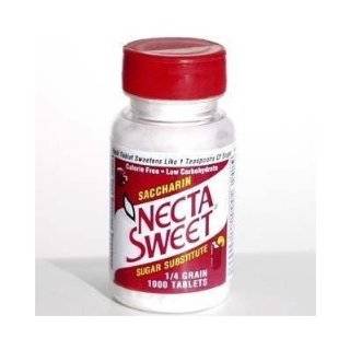 Necta Sweet Saccharin Tablets, 1/4 Grain, 1000 Tablet Bottle (Pack of 