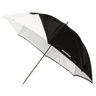 Westcott Compact 43 White Satin Umbrella with Removable Black Cover 