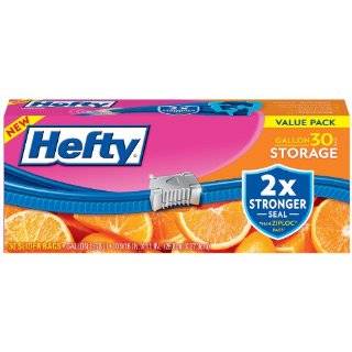 Hefty One Zip Value Pack Gallon Storage Bags, 30 Count Boxes (Pack of 