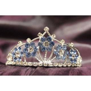   Crown with Ocean Blue Crystal Heart C16055 Arts, Crafts & Sewing
