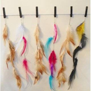  Three Chain Feather Hair Extension Clip   Set of 6 Beauty