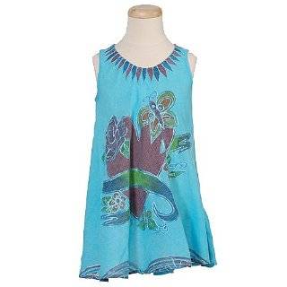  Little Girls Blue Tie Dye Embroidered Rayon Summer Dress 3 