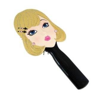  Hair Brush Girls Face Jeweled Hand Painted Red Beauty