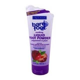 Freeman Bare Foot Soothing Liquid Foot Powder Peppermint & Plum 5.3 oz 