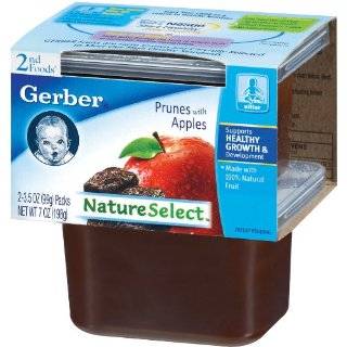 Gerber 2nd Foods Prunes with Apples, 2 Count, 3.5 Ounce Tubs (Pack of 