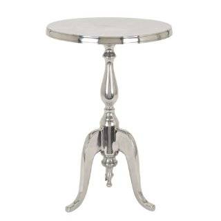  Winsome Wood Maya Round End Table, White Top, Metal Legs 