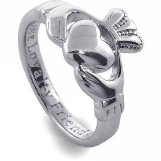 Irish Friendship & Love Claddagh Band Ring in Sterling Silver, Size 5 