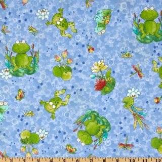  60 Wide WinterFleece Navy Frog Fabric By The Yard Arts 