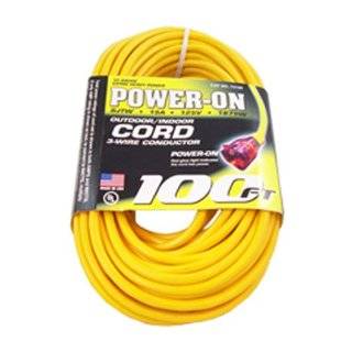 US Wire 74100 12/3 100 Feet SJTW Yellow Heavy Duty Lighted Extension 