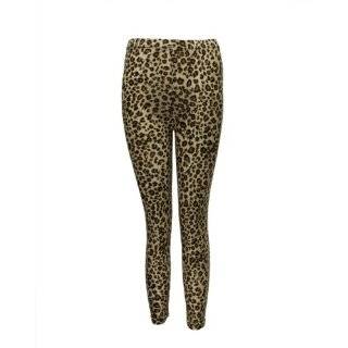 Womans Leopard Print Pants, Black/brown, One Size Womans Leopard 