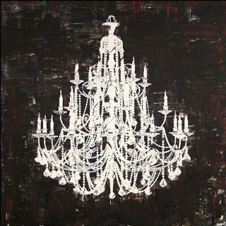 Chandelier White and Black II Canvas Art