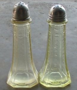 Princess Yellow Depression Glass Anchor Hocking Salt and Pepper Shakers