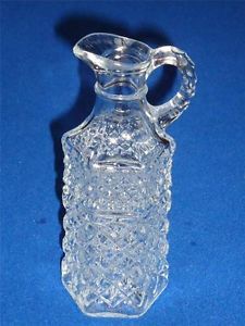 Vtg Anchor Hocking Wexford Cruet Oil Vinegar Dressing Glass Crystal No Stopper