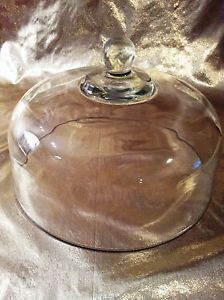 Vintage Anchor Hocking Large Clear Glass Cake Stand Dome 11" Lid Replacement