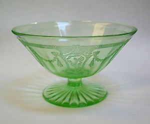 Green Cameo Depression Glass