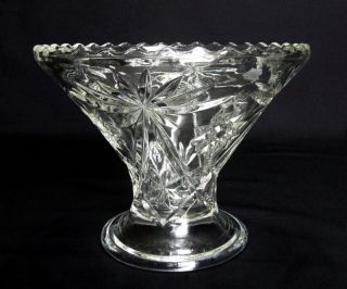 Vintage Anchor Hocking Glass Early American Prescut Pattern Punch Bowl Base