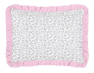 Sweet JoJo Designs Pink Grey Cheetah Animal Print Girl Kids Twin Bed Bedding Set
