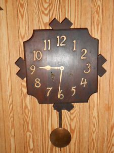 Antique Ansonia Wall Clock with Gong Pendulum Key