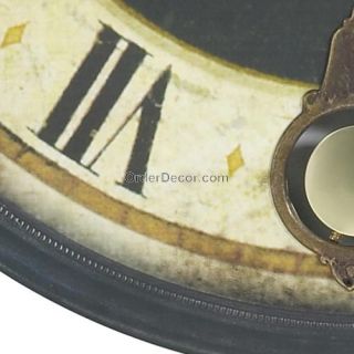 Large 31" Round Pendulum Wall Clock Antique Bronze Styl