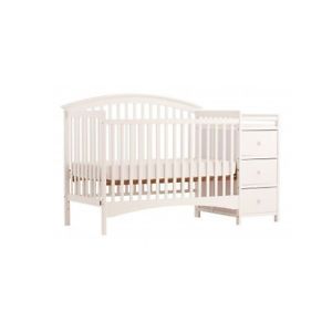 New Convertible Crib Bed Changer Table Childrens Baby Toddler White Wood Full