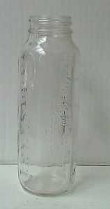 Vintage Evenflo 8 oz Clear Glass Milk Baby Feeding Bottle