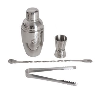 4pcs 250 350 550ml Stainless Steel Cocktail Shaker Drink Mixer Jigger Bar Set