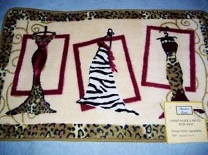 Chic Dress Bath Rug Couture Dresses Purse Shoes Leopard Zebra Bathroom Decor New