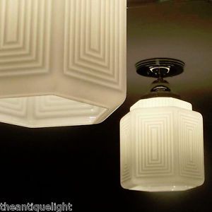 Art Deco Glass Ceiling Lamp Lamp Light Fixture Kitchen Bath Hall Beautiful