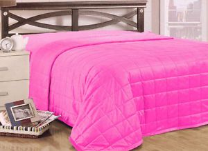 Adventure Solid Quilted Fleece Borrego Mega Throw Blanket Full Queen Hot Pink