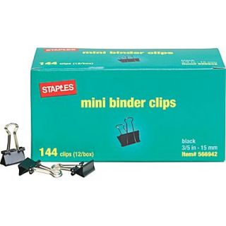 ® Mini Metal Binder Clips Bulk Pack, Black, 3/5 Size with 1/4 Capacity
