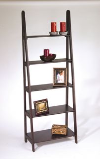 New Expresso Finish Wood Bookcases Book Ladder Shelfs