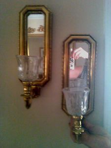 EXC 2HOME Interior Gold Mirror Sconce Homco Votive Candle Holders Wall Sconces