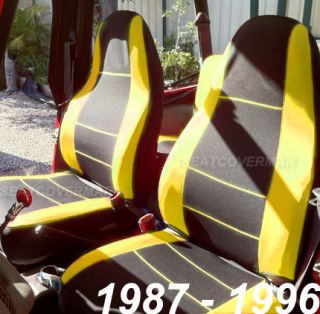 Jeep Wrangler 1987 89 Neoprene Front Rear Full Set Car Seat Cover Yellow YJ89