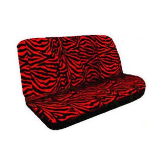 15pc Set Seat Cover Red Black Zebra Animal Print Floor Mats Wheel Belt Head Pad